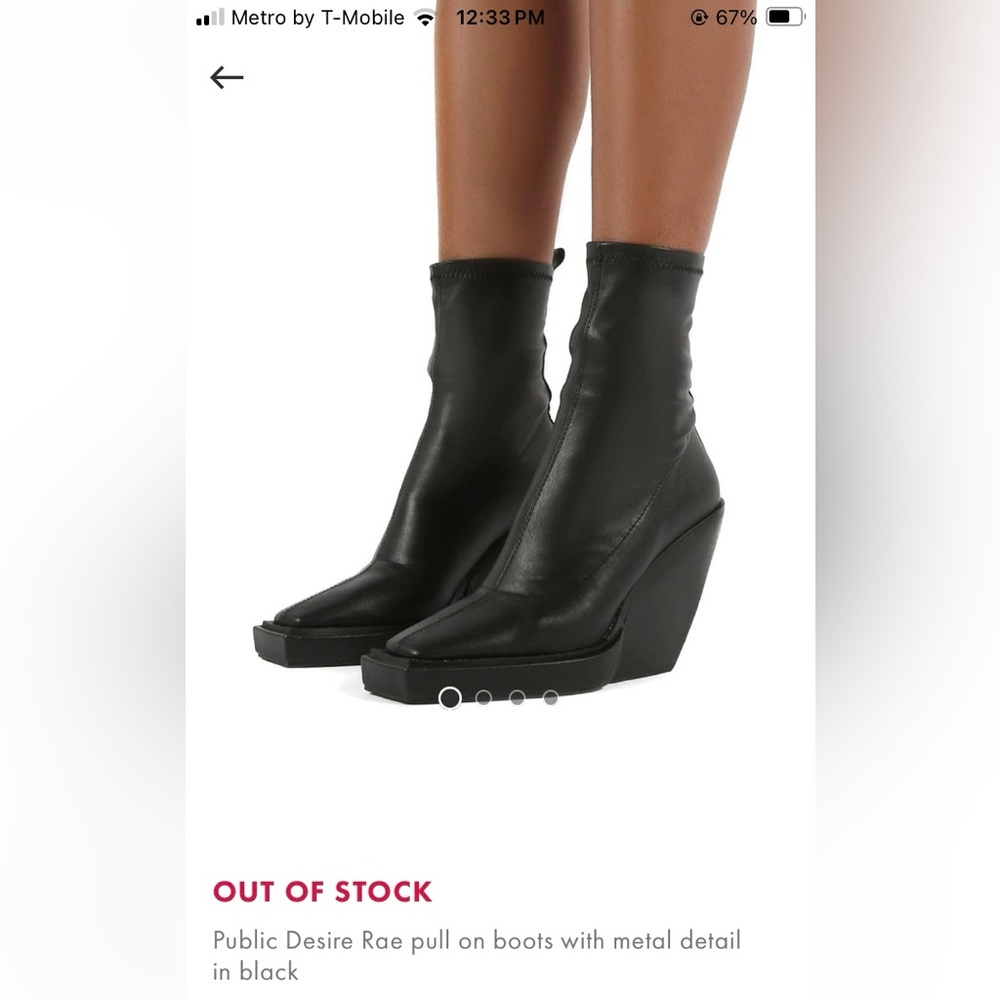 Public Desire Black Wedge Ankle Boots